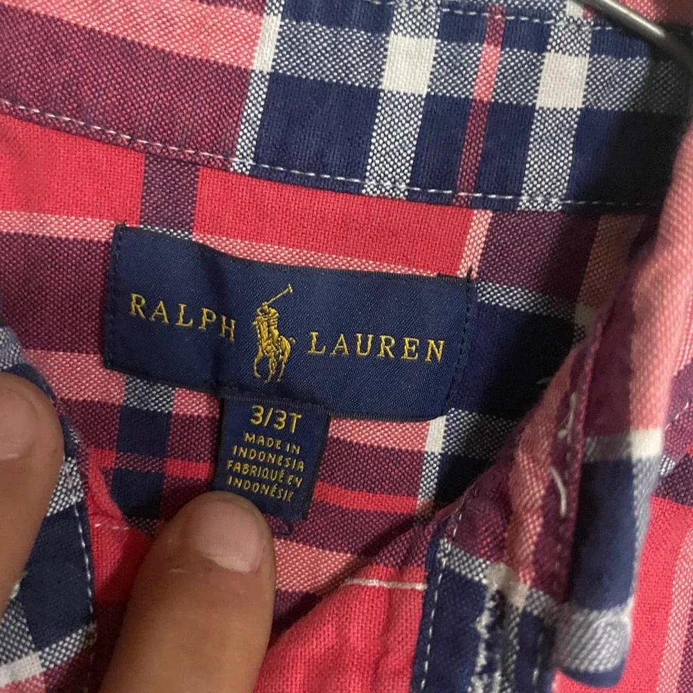 Ralph Lauren Red Plaid‎ Button Down Short Sleeve Shirt Kids size 4